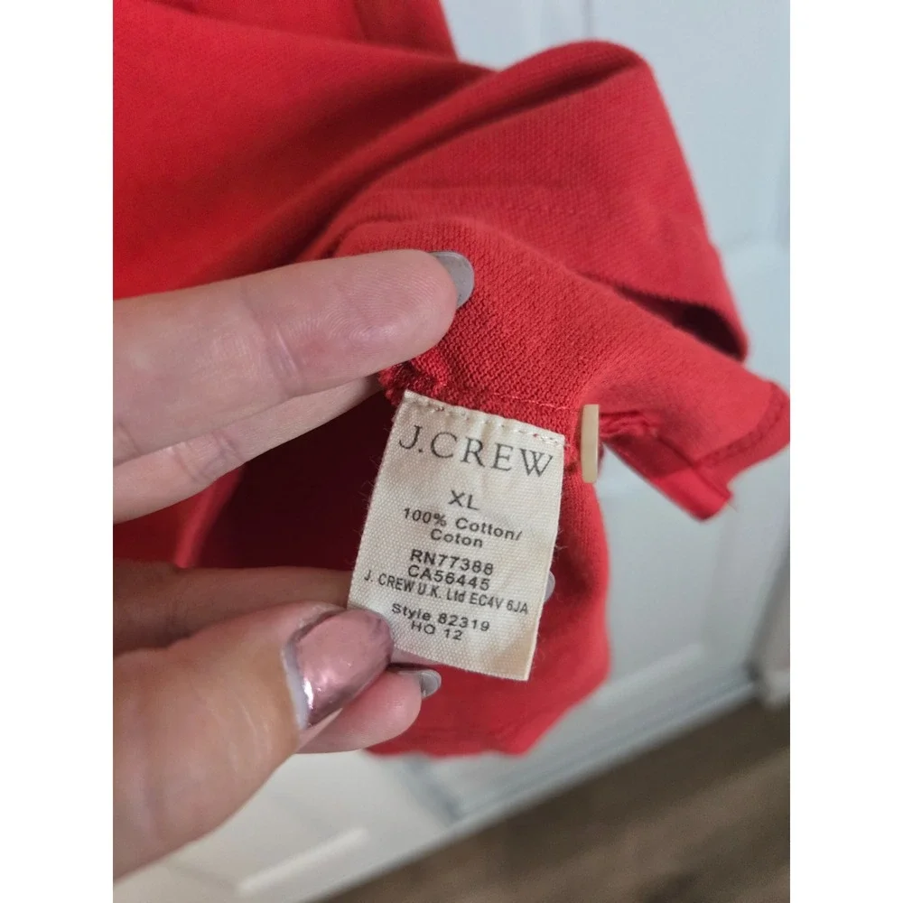 J. Crew Repp Polo Mens XL Red Short Sleeve Cotton Pique Shirt 82319 NEW